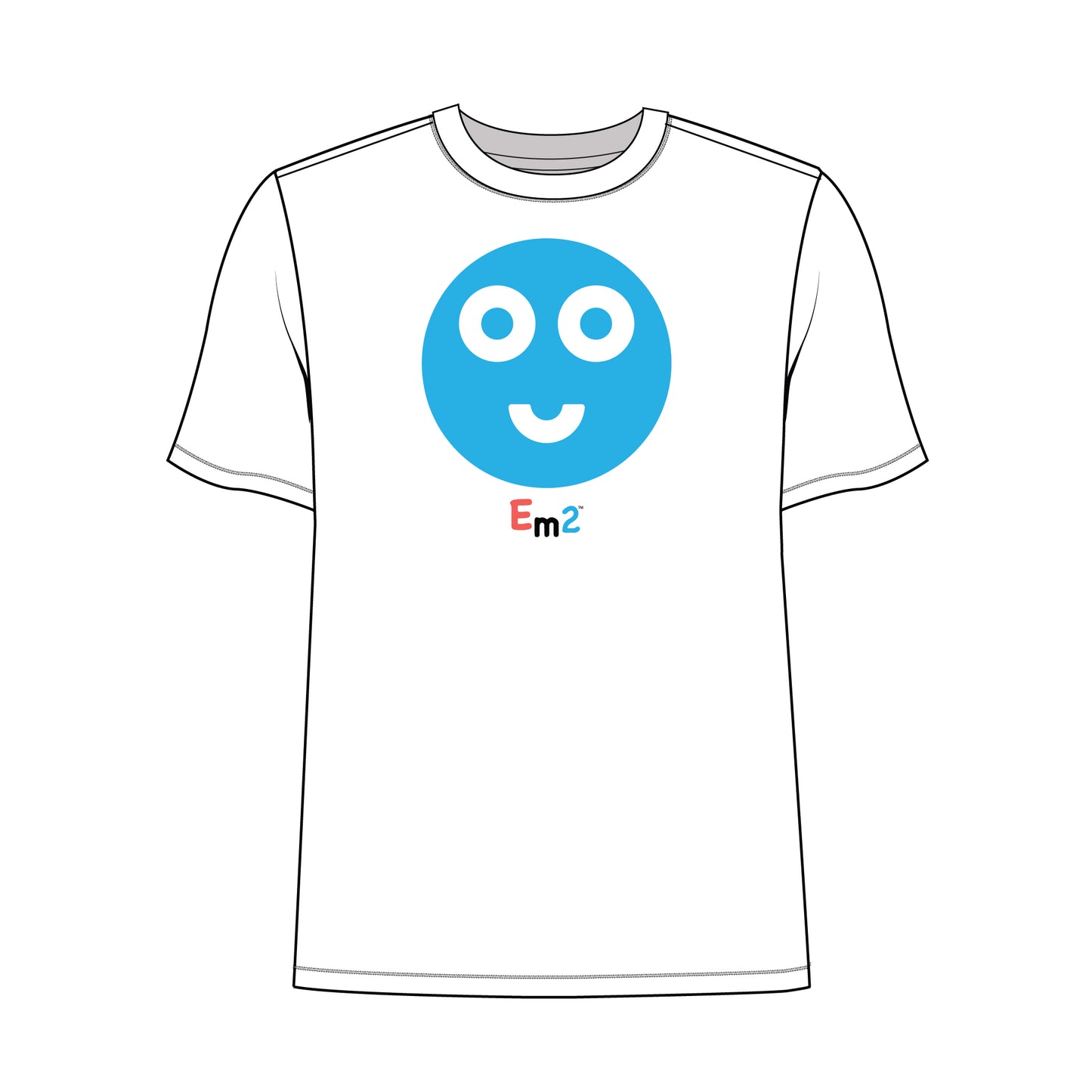 EM-152 Blue Smile Face Short Sleeve T-Shirt