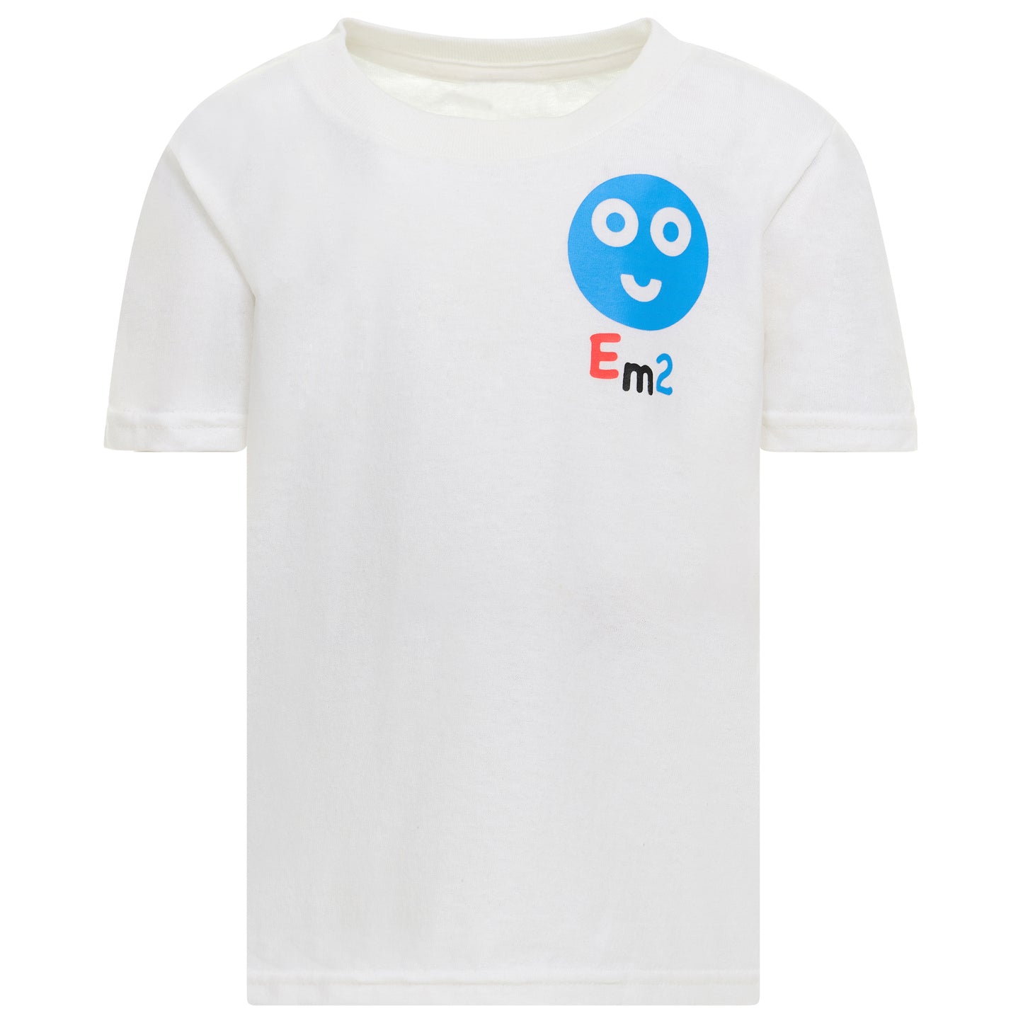 EM-156 Blue Smile Face Chest Short Sleeve T-Shirt