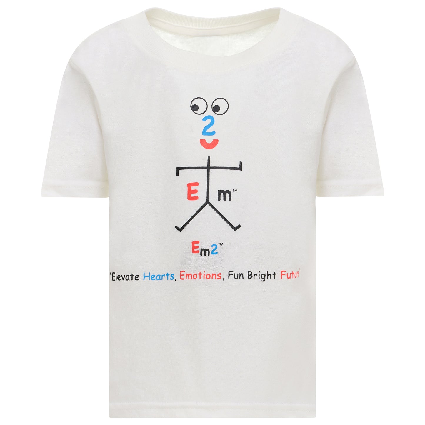 EM-106 EM2 Emotion Mascot Logo "Elevate Hearts , Emotions Fun Bright Future" Short Sleeve T-Shirt