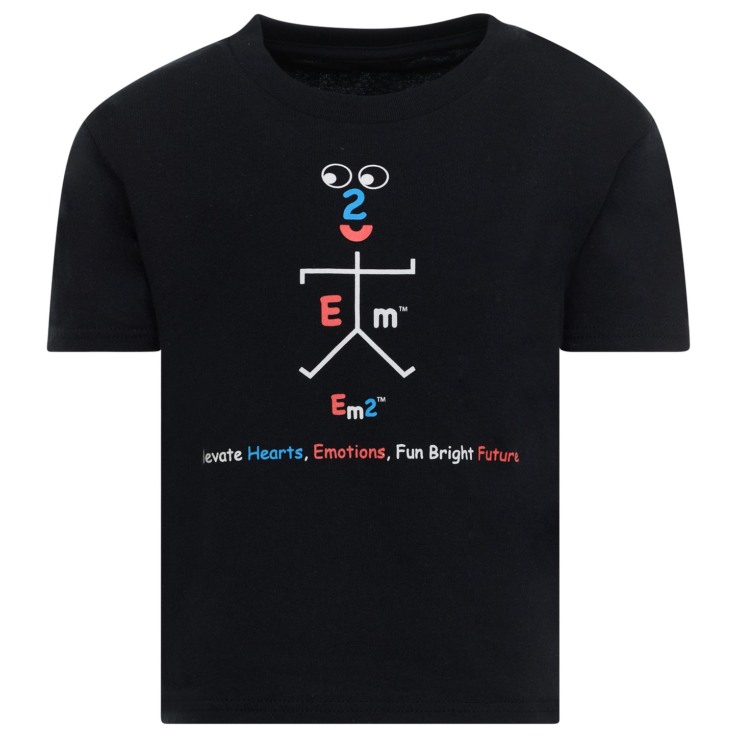 EM-108 EM2 Emotion Mascot Logo "Elevate Hearts, Emotions, Fun Bright Future" Short Sleeve T-Shirt