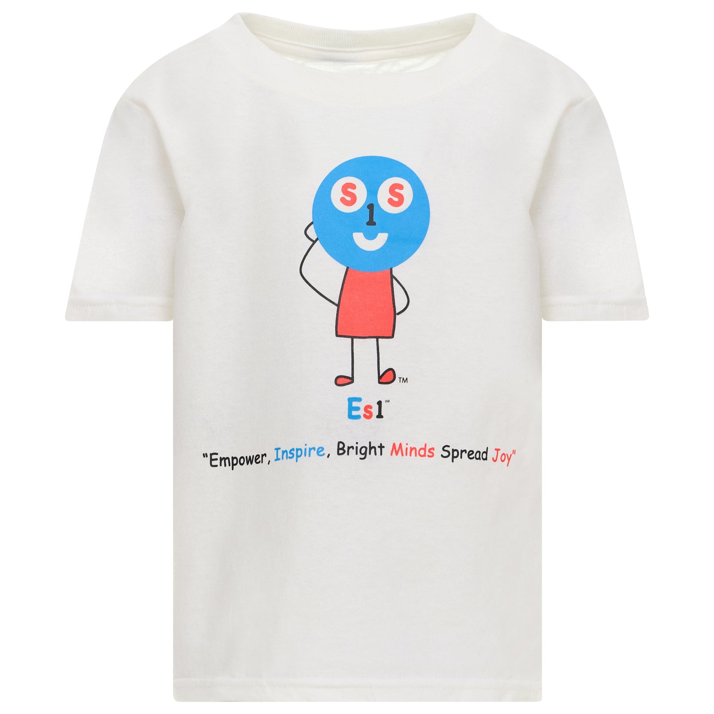 EM-120 ES1 Education Mascot Logo "Empower, Inspire, Bright Minds Spread Joy" Short Sleeve T-Shirt
