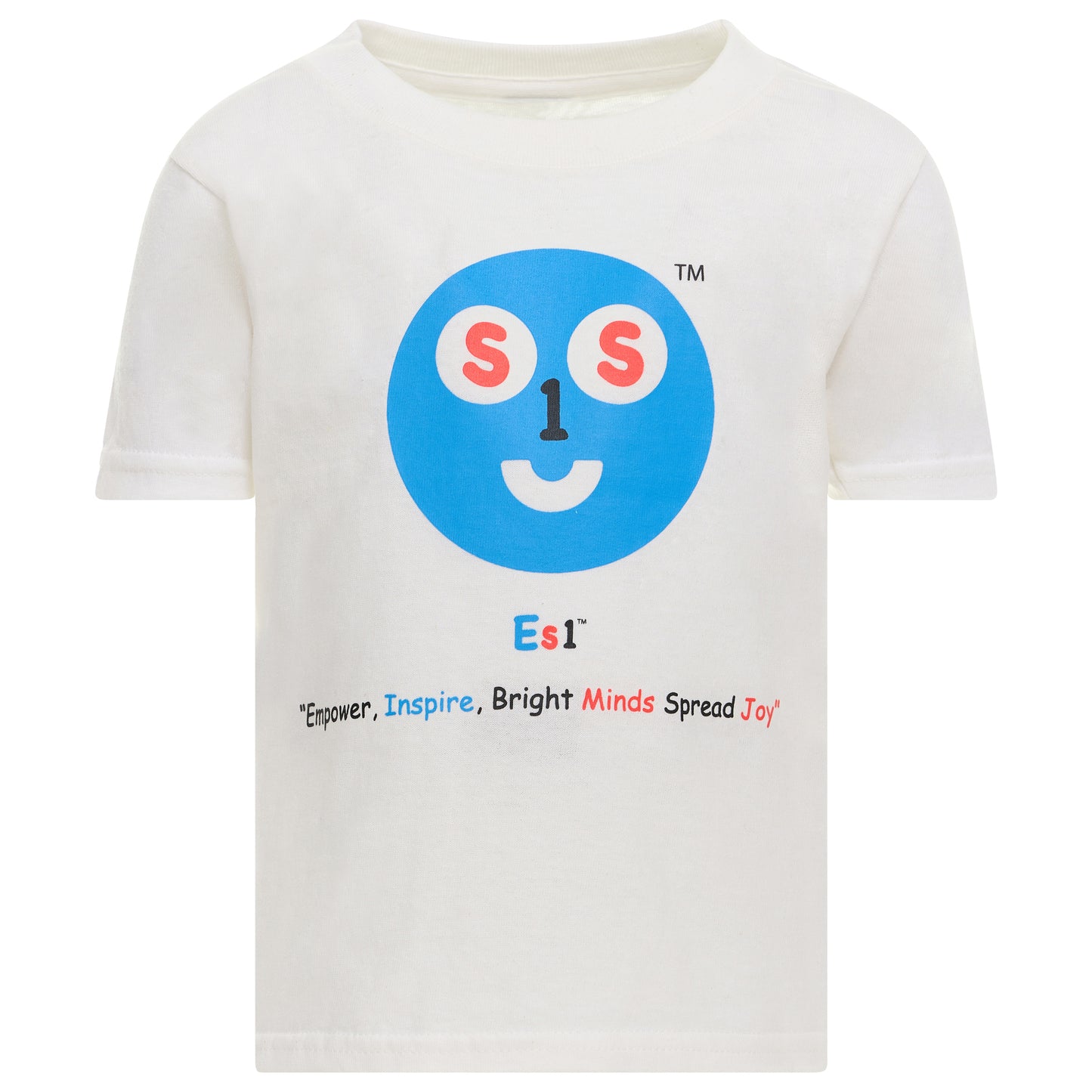EM-121 ES1 Education Mascot Face Logo "Empower, Inspire, Bright Minds Spread Joy" Short Sleeve T-Shirt