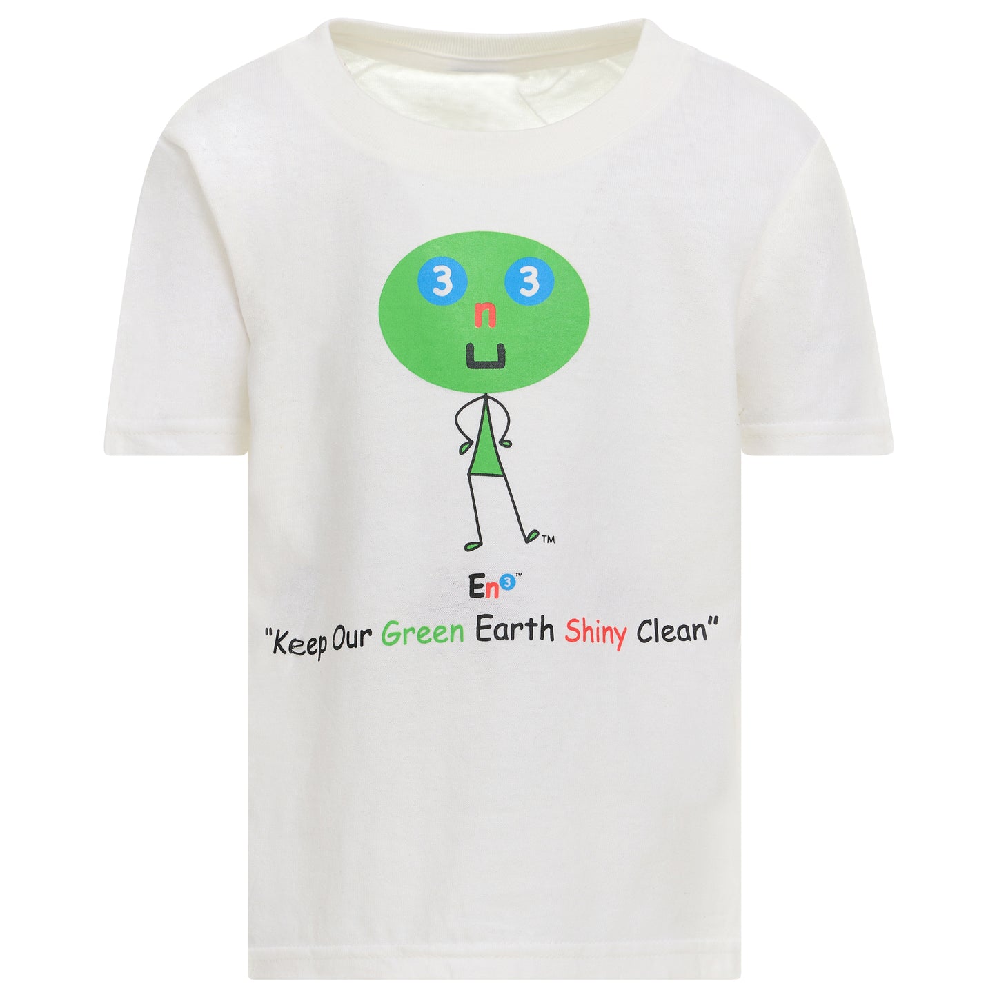 EM-130 EN3 Environment Mascot Logo "Keep Our Green Earth Shiny Clean" Short Sleeve T- Shirt