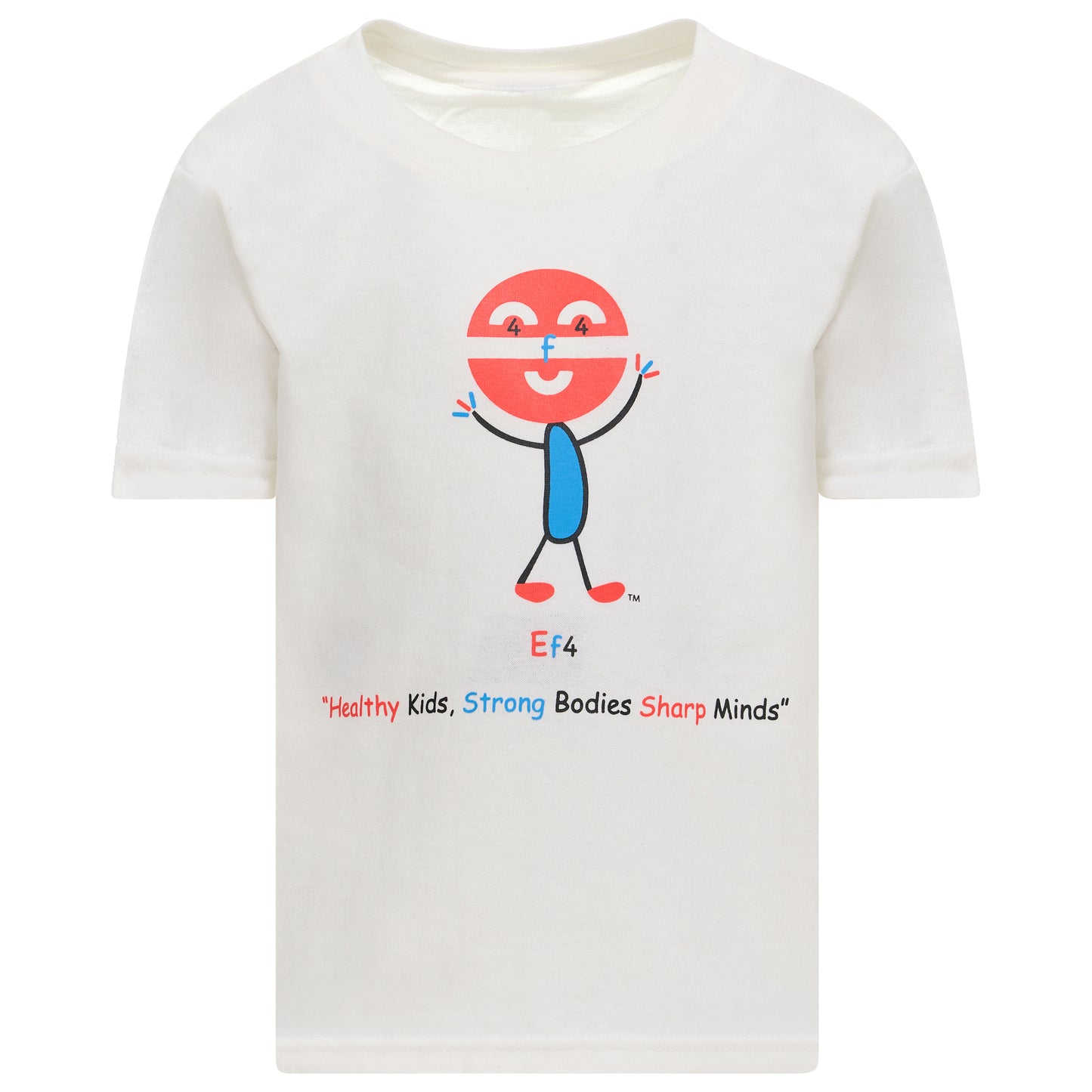 EM-140 EF4 Exercise Mascot Logo "Healthy Kids, Strong Bodies Sharp Minds" Short Sleeve T-Shirt