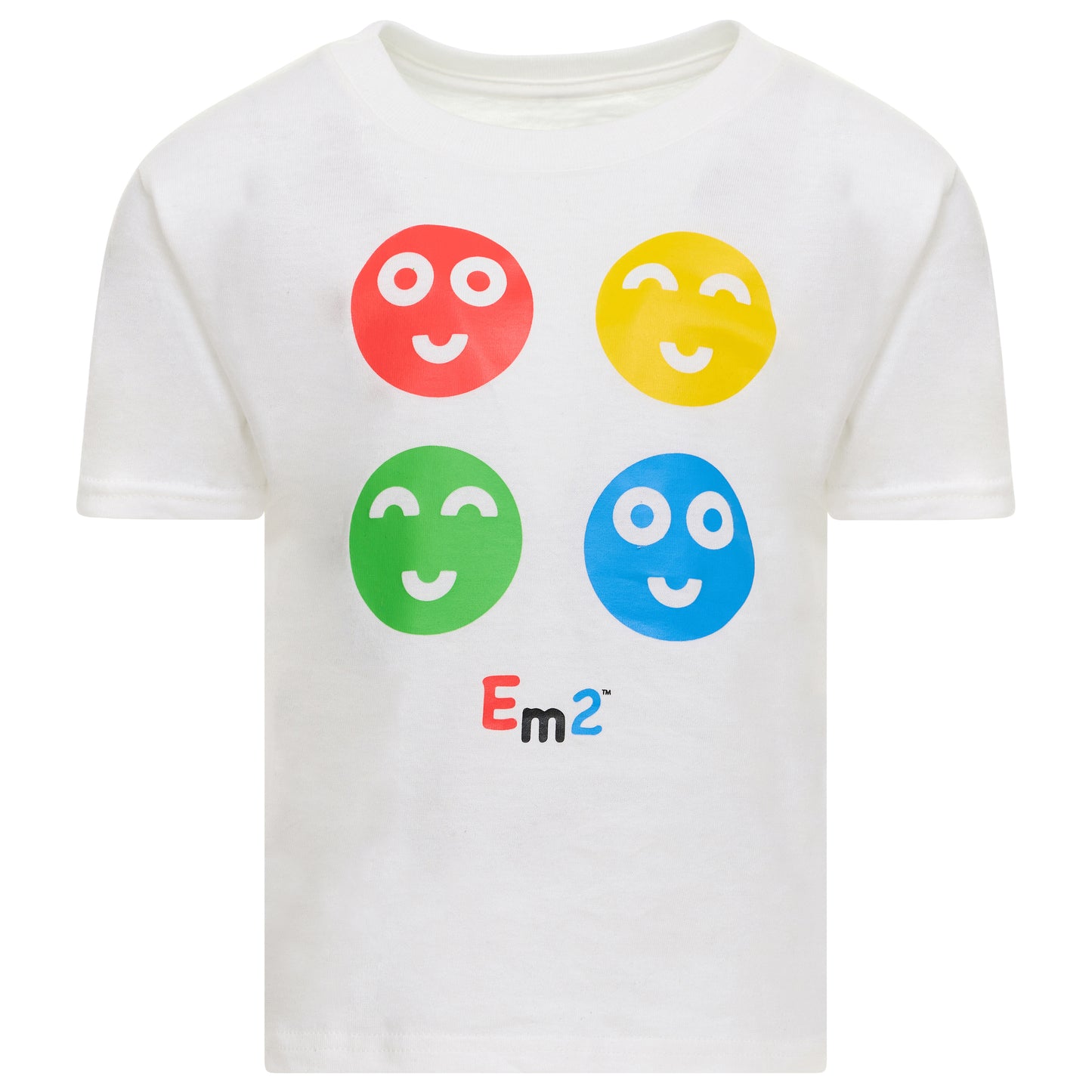 EM-153 Four Full Smile Faces Short Sleeve T-Shirt