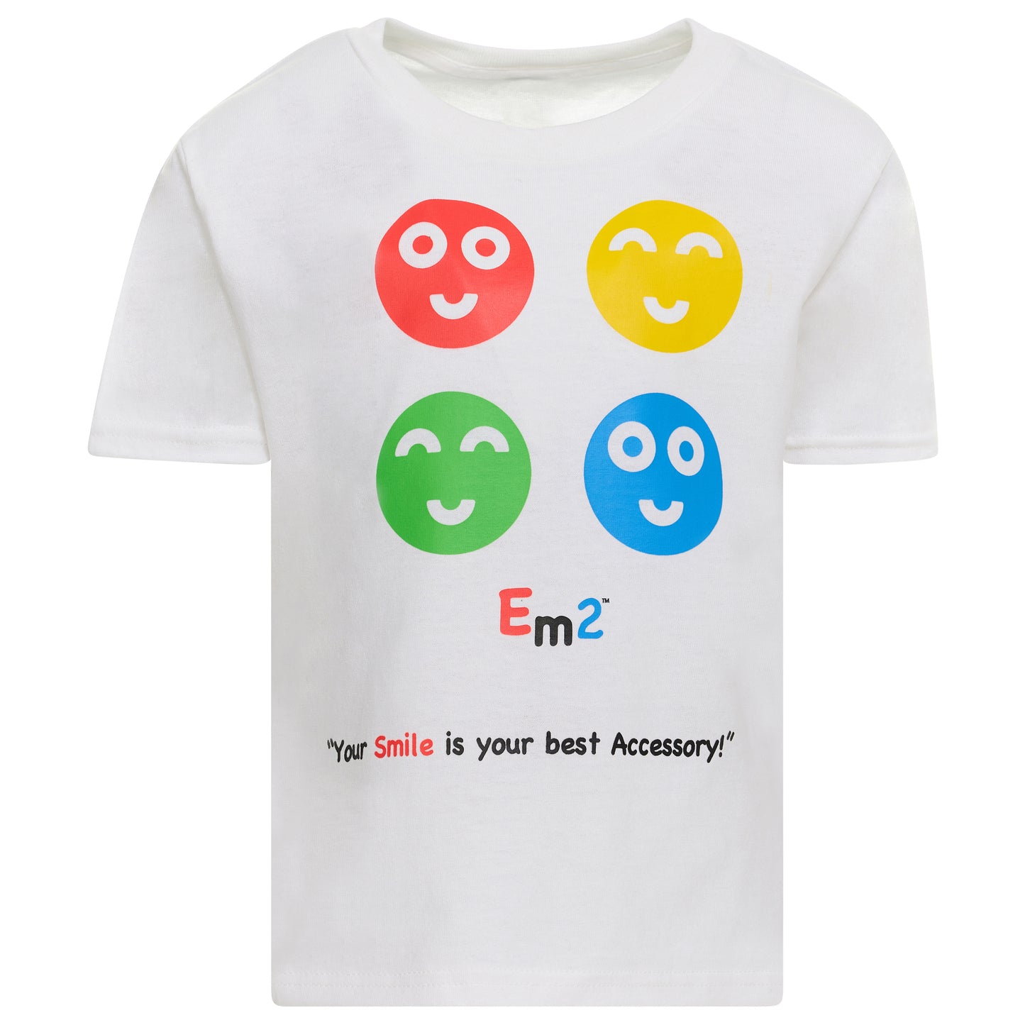 EM-159 4 Smile Faces "Your Smile is Your Best Accessory!" Short Sleeve T-Shirt