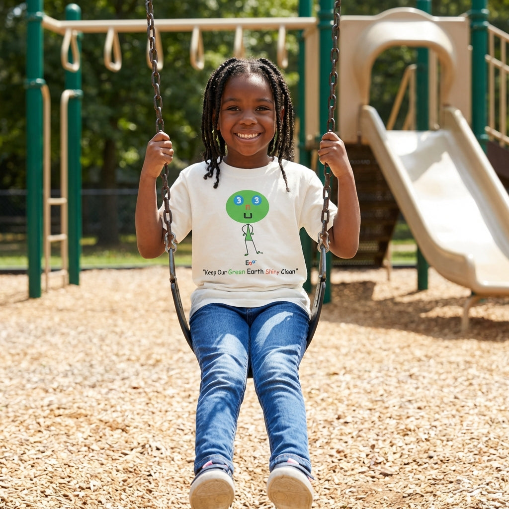 EM-164 2 Pack T-Shirts 1 Pc EM-106 EM2 Emotion Mascot Logo "Elevate Hearts ,Emotions Fun Bright Future" Short Sleeve T-Shirt & 1 Pc EM-130 EN3 Environment Mascot Logo "Keep Our Green Earth Shiny Clean" Short Sleeve T- Shirt