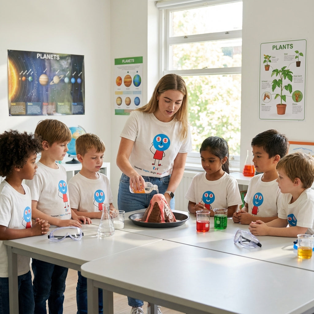 EM-120 ES1 Education Mascot Logo "Empower, Inspire, Bright Minds Spread Joy" Short Sleeve T-Shirt Free Shipping on All Orders!