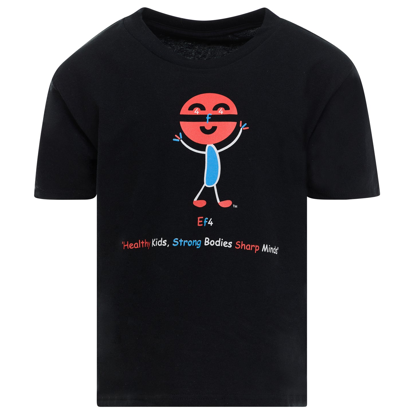 EM-142 EF4 Exercise Mascot Logo "Healthy Kids, Strong Bodies Sharp Minds" Short Sleeve T-Shirts
