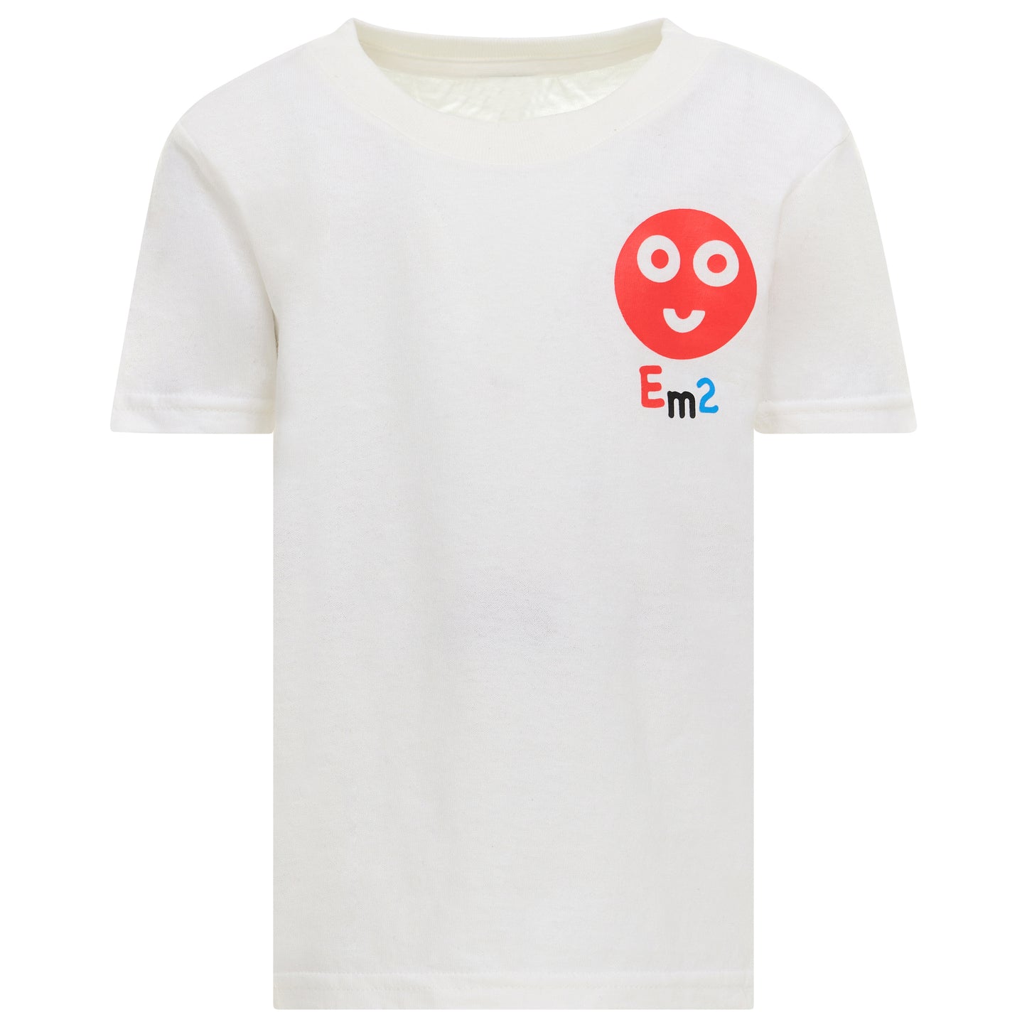 EM-155 Red Smile Face Chest Logo Short Sleeve T-Shirt
