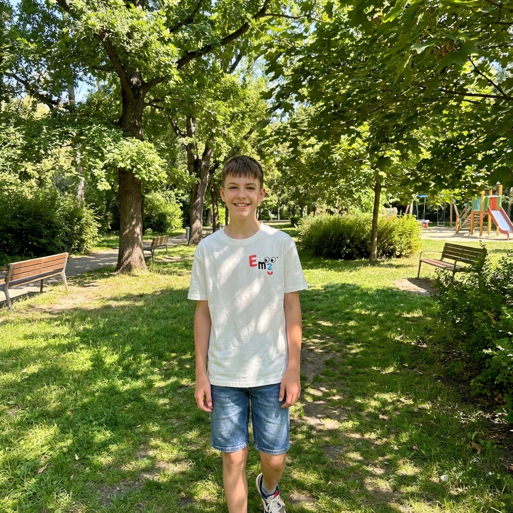 EM-103 EM2 Face Mascot Left Chest Logo Short Sleeve T-Shirt