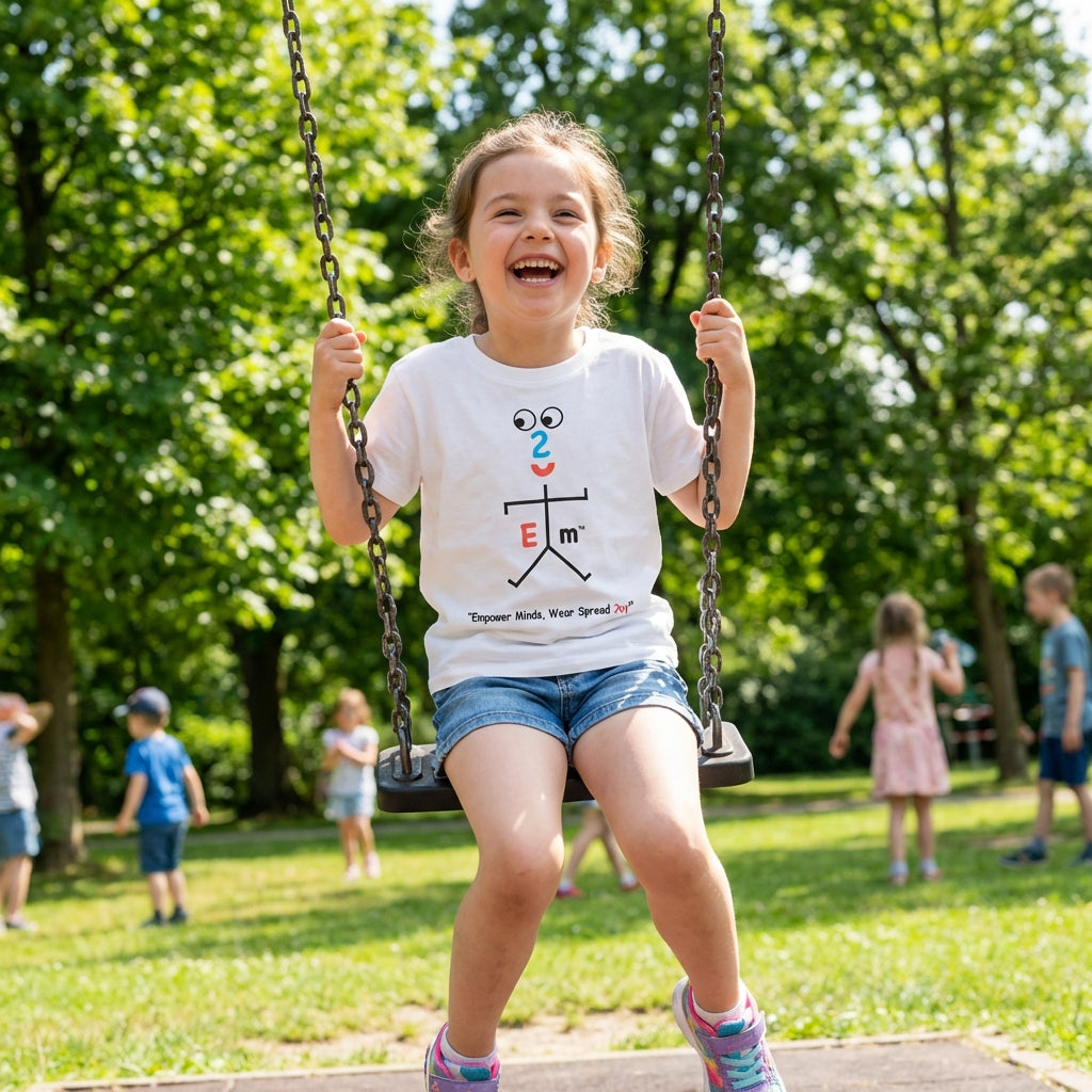 EM-104 EM2 Mascot Logo "Empower Minds Wear Spread Joy!" Short Sleeve T-Shirt