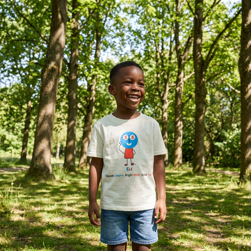 EM-120 ES1 Education Mascot Logo "Empower, Inspire, Bright Minds Spread Joy" Short Sleeve T-Shirt Free Shipping on All Orders!