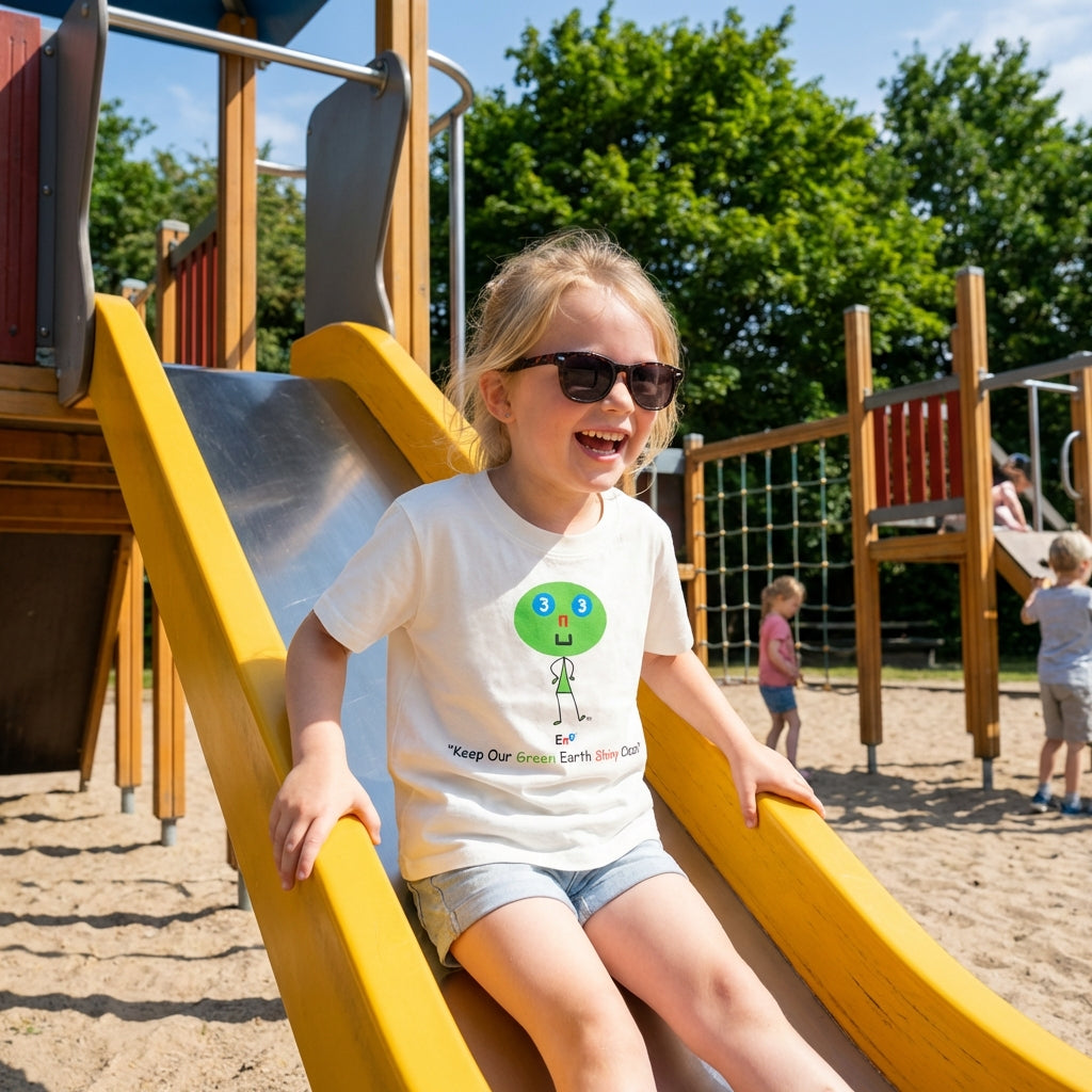 EM-130 EN3 Environment Mascot Logo "Keep Our Green Earth Shiny Clean" Short Sleeve T- Shirt Free Shipping on All Orders!