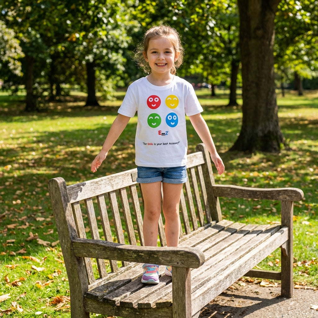 EM-159 4 Smile Faces "Your Smile is Your Best Accessory!" Short Sleeve T-Shirt Free Shipping on All Orders!