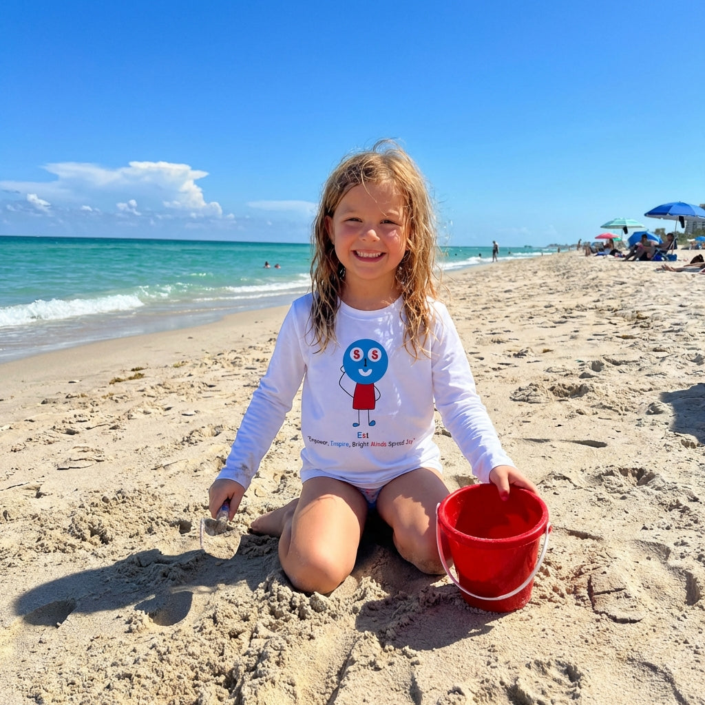 EM-181 ES1 Education Mascot Logo "Empower, Inspire, Bright Minds Spread Joy" Long Sleeve T-Shirt Free Shipping on All Orders!