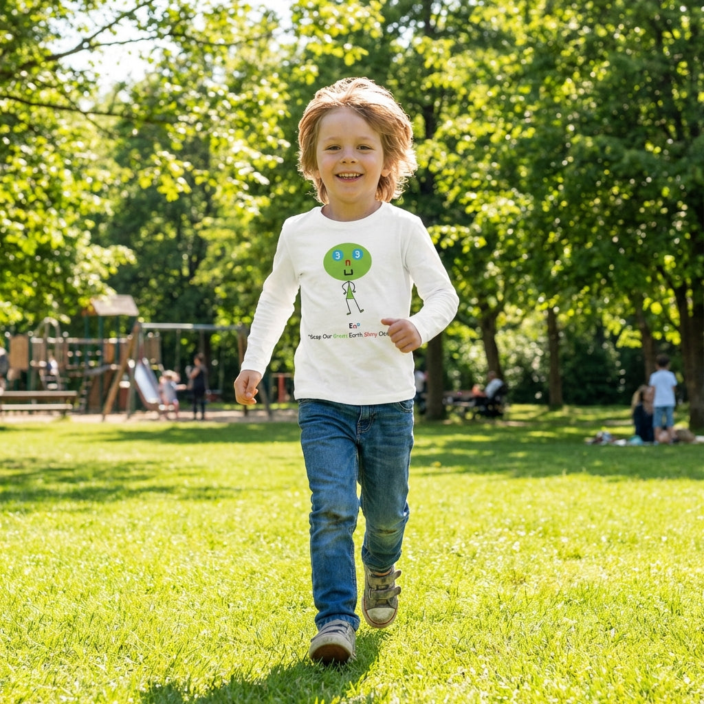 EM-182 EN3 Environment Mascot Logo "Keep Our Green Earth Shiny Clean" Long Sleeve T-Shirt Free Shipping on All Orders!