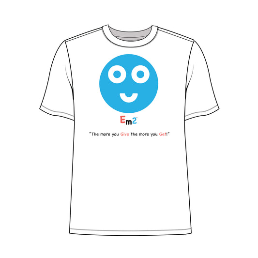 EM-158 Blue Smile Face "The More You Give The More You Get!" Short Sleeve T-Shirt