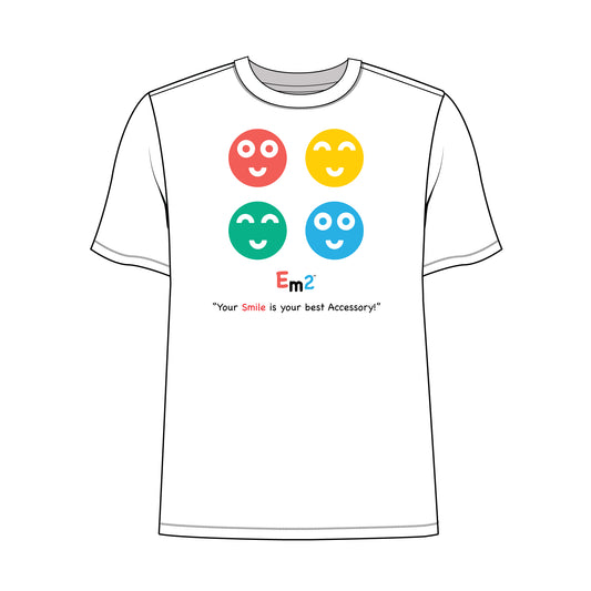 EM-159 4 Smile Faces "Your Smile is Your Best Accessory!" Short Sleeve T-Shirt