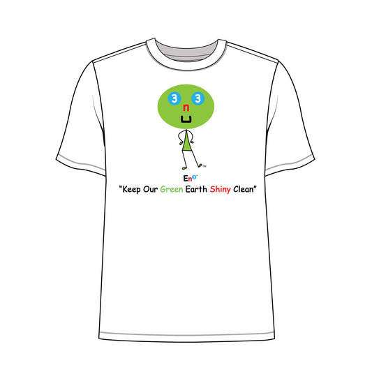 EM-130 EN3 Environment Mascot Logo "Keep Our Green Earth Shiny Clean" Short Sleeve T- Shirt