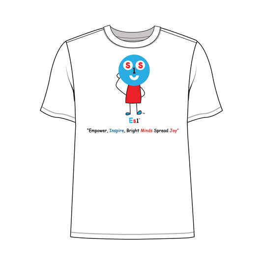 EM-120 ES1 Education Mascot Logo "Empower, Inspire, Bright Minds Spread Joy" Short Sleeve T-Shirt