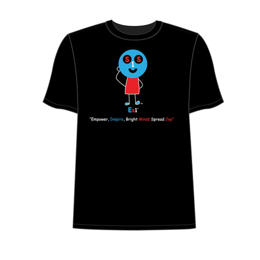 EM-122 ES1 Education Mascot Logo "Empower, Inspire, Bright Minds Spread Joy" Short Sleeve T-Shirt