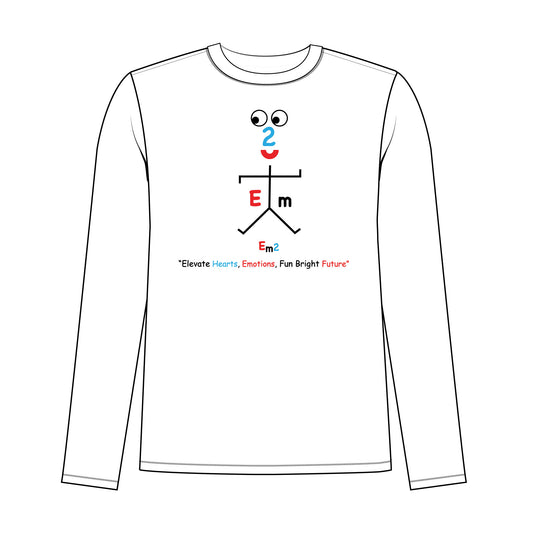 EM-180 EM2 Emotion Mascot Logo " Elevate Hearts, Emotions, Fun Bright Future" Long Sleeve T-shirt
